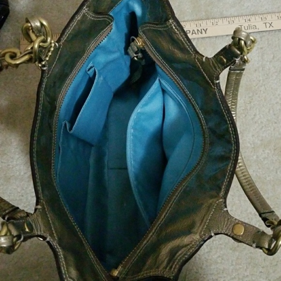 Coach gold genuine leather Madison Tribeca tote damaged - Picture 5 of 9